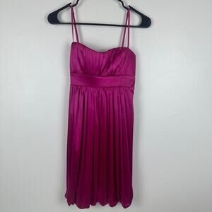 Ruby Rox Girls Spaghetti Strap Babydoll Fuscia Pink Tie Back Mini Dress Small